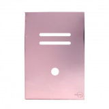Placa p/ 2 Interruptores + furo 4x2 - Novara Glass Ouro Rose